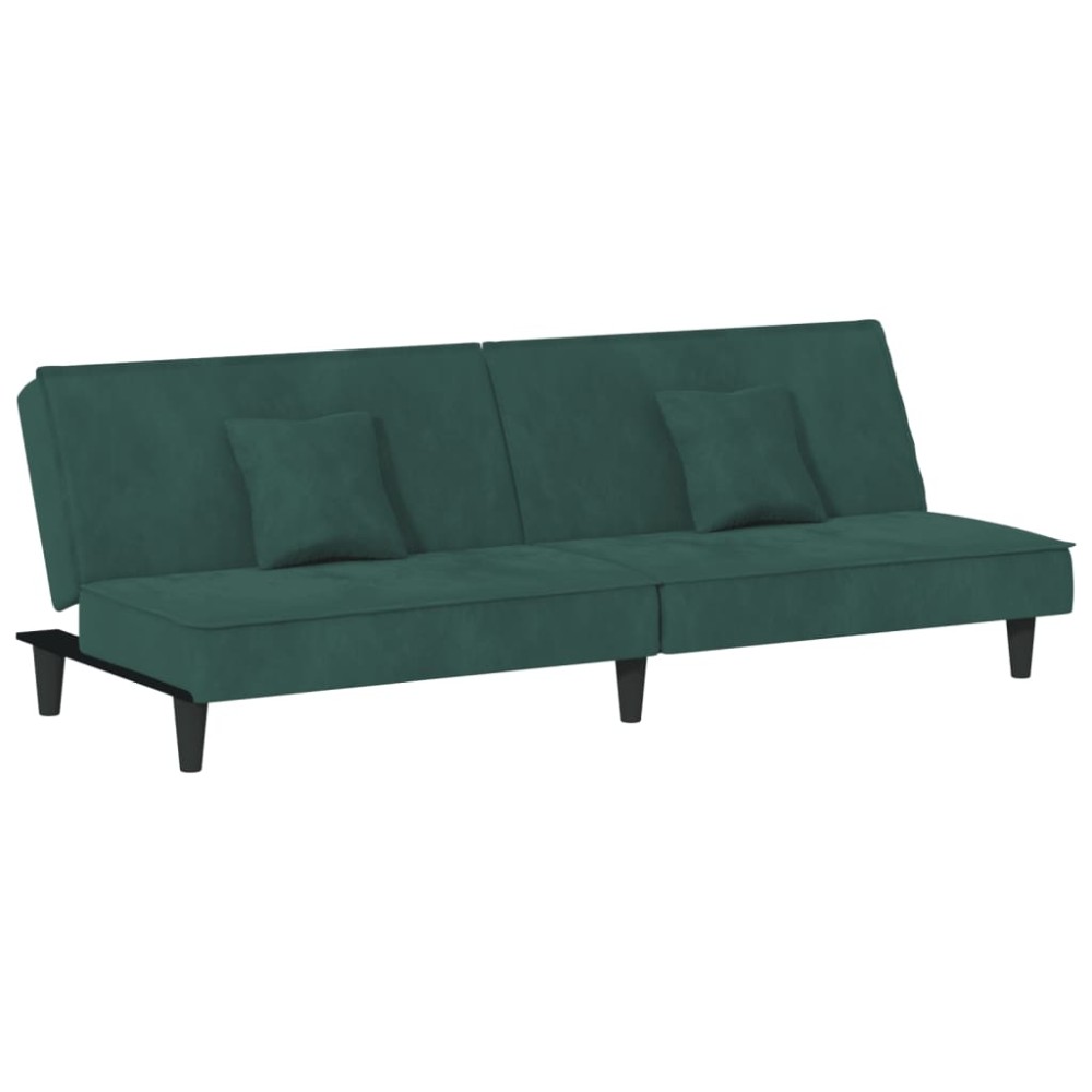 vidaXL Καναπές Κρεβάτι Σκούρο Πράσινο Βελούδινος