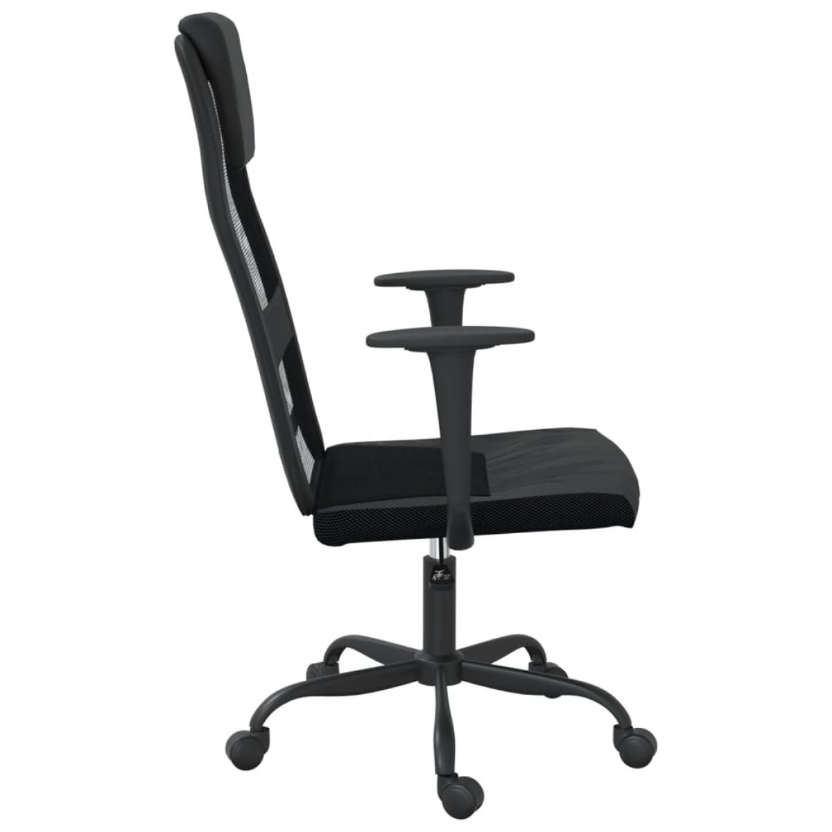 vidaXL Καρέκλα Γραφείου Ρυθμ. Ύψος Μαύρη Διχτυωτό Ύφασμα/Συνθ. Δέρμα