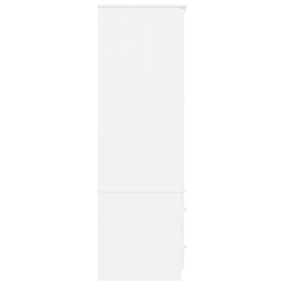 vidaXL Ντουλάπα ALTA Λευκή 90 x 55 x 170 εκ. από Μασίφ Ξύλο Πεύκου