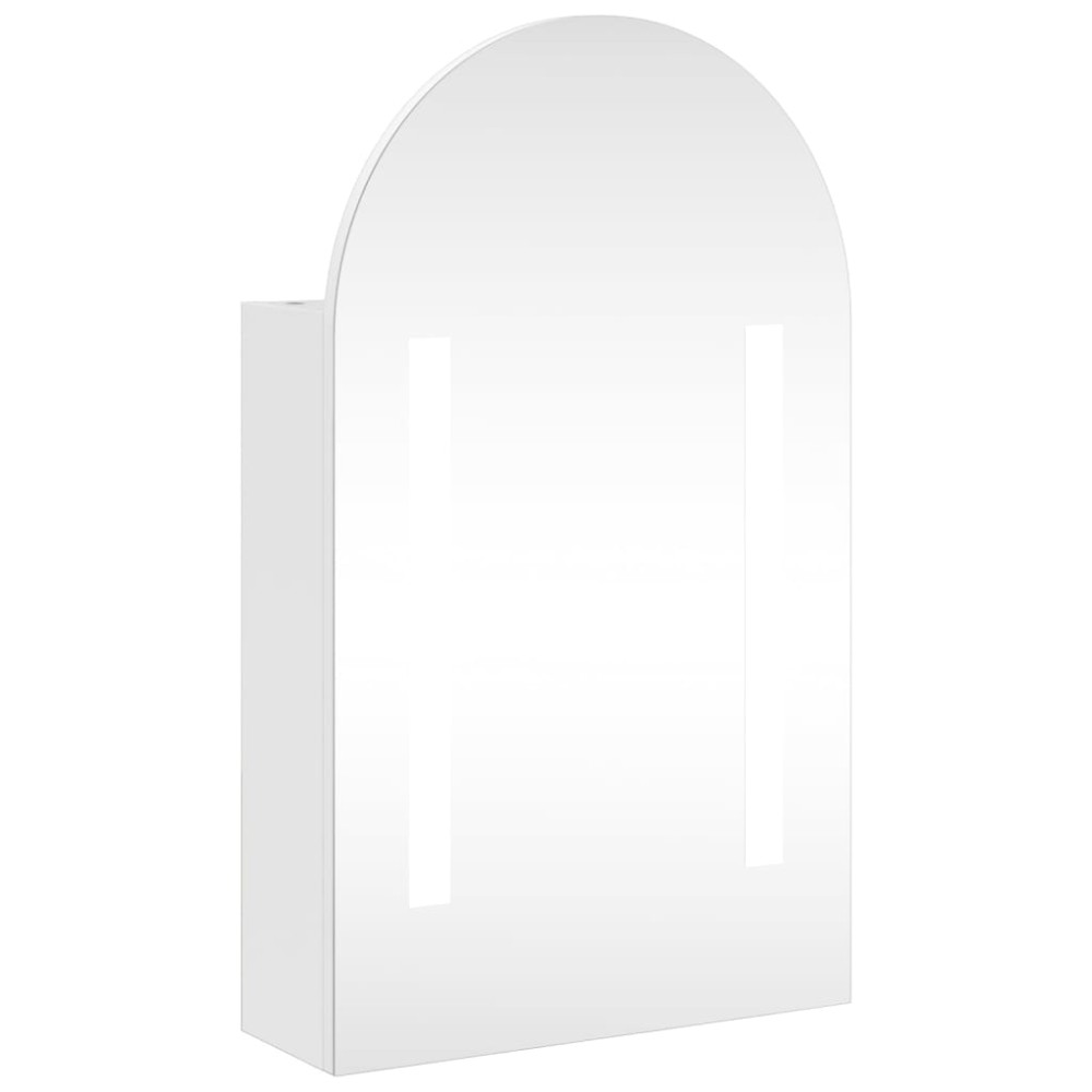 vidaXL Καθρέφτης Μπάνιου με Ντουλάπι & LED Αψίδα Λευκό 42x13x70 εκ.