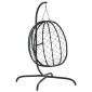 vidaXL Καρέκλα Egg Κρεμαστή με Μαξιλάρι Ανθρακί Συνθ. Ρατάν / Ατσάλι