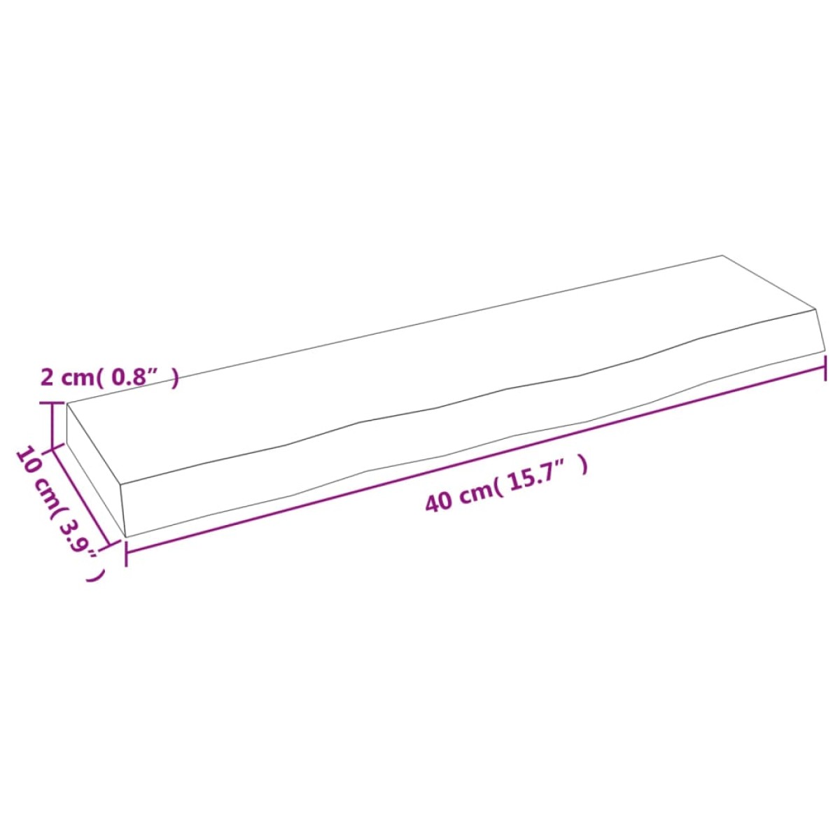 vidaXL Ράφι Τοίχου Σκούρο Γκρι 40x10x2 εκ. Επεξεργ. Μασίφ Ξύλο Δρυός