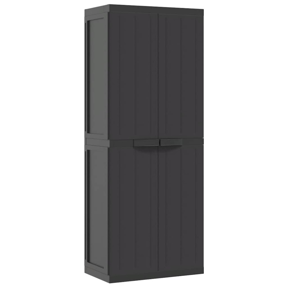 vidaXL Ντουλάπι Αποθ. Εξ. Χώρου Μαύρο 65x37x165εκ. Πολυπροπυλένιο