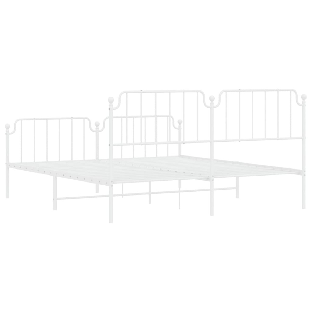 vidaXL Πλαίσιο Κρεβατιού με Κεφαλάρι/Ποδαρικό Λευκό 183x213εκ. Μέταλλο