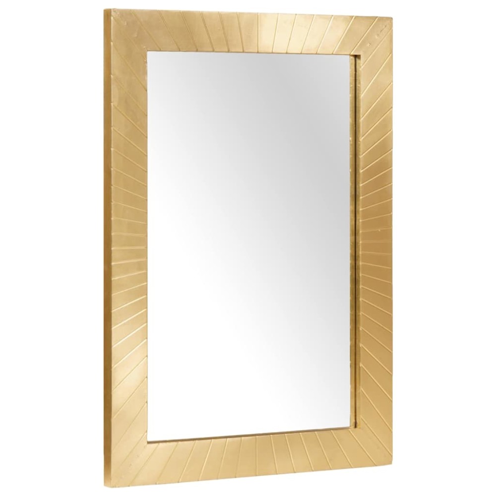 vidaXL Καθρέφτης Μπάνιου Επιτοίχιο Μαύρο και Χρυσό 50 x 2,5 x 70 εκ