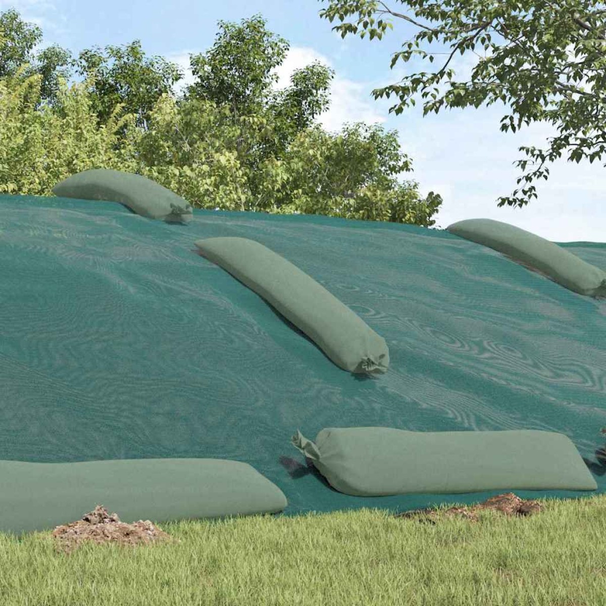 vidaXL Κάλυμμα σιλό Πράσινο 10 x 5 m HDPE
