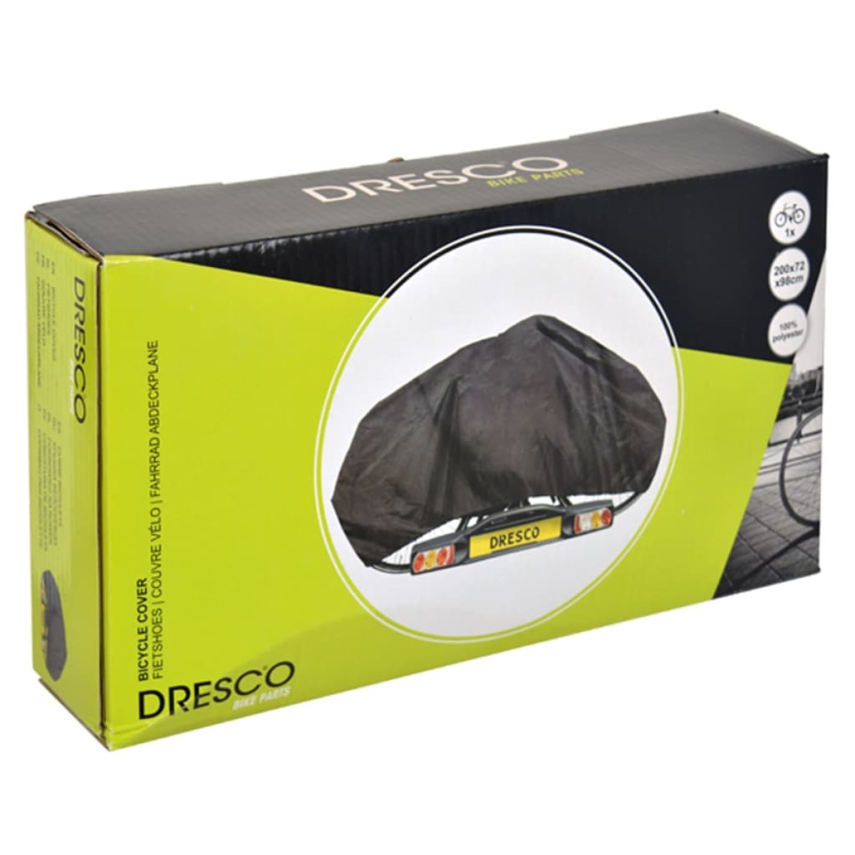 Dresco Κάλυμμα Ποδηλάτου Ελαστικό για 1 Ποδήλατο Μαύρο