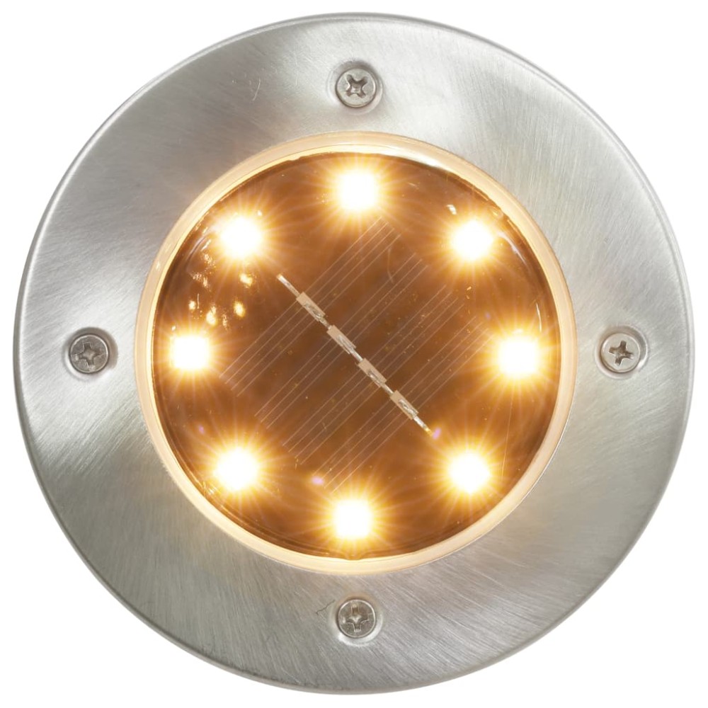 vidaXL Σποτ Ηλιακά Χωνευτά - Καρφωτά LED 8 τεμ. Θερμό Λευκό