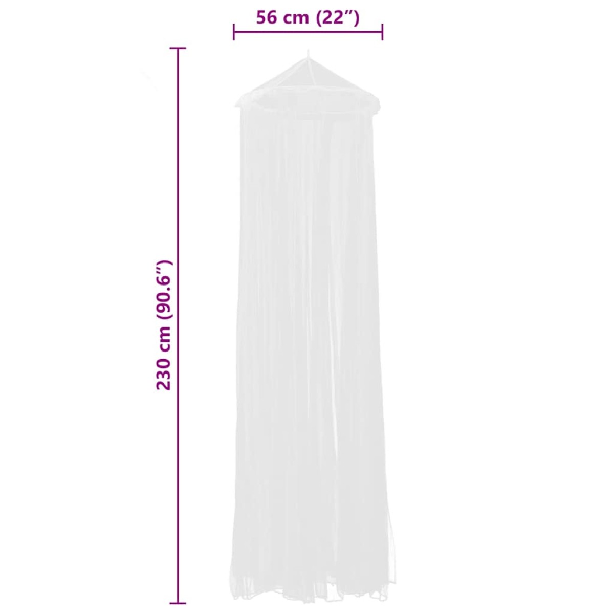 vidaXL Κουνουπιέρα Στρογγυλή 2 τεμ. 56 x 325 x 230 εκ.