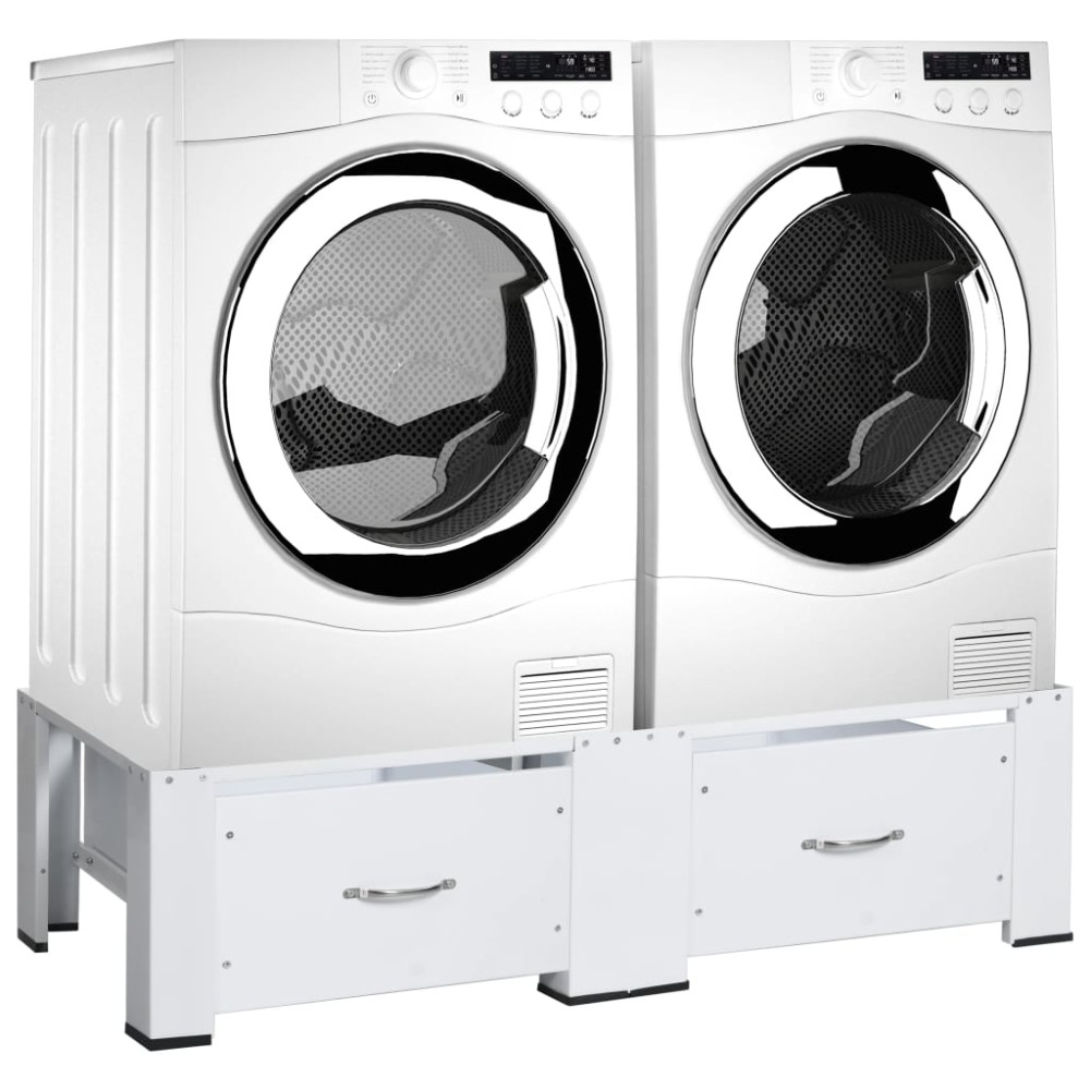 vidaXL Βάση Πλυντηρίου Ρούχων και Στεγνωτηρίου Διπλή με Συρτάρια Λευκή