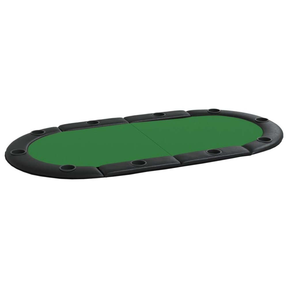vidaXL Επιφάνεια Τραπεζιού Πόκερ για 10 Παίκτες Πράσινη 208x106x3 εκ.