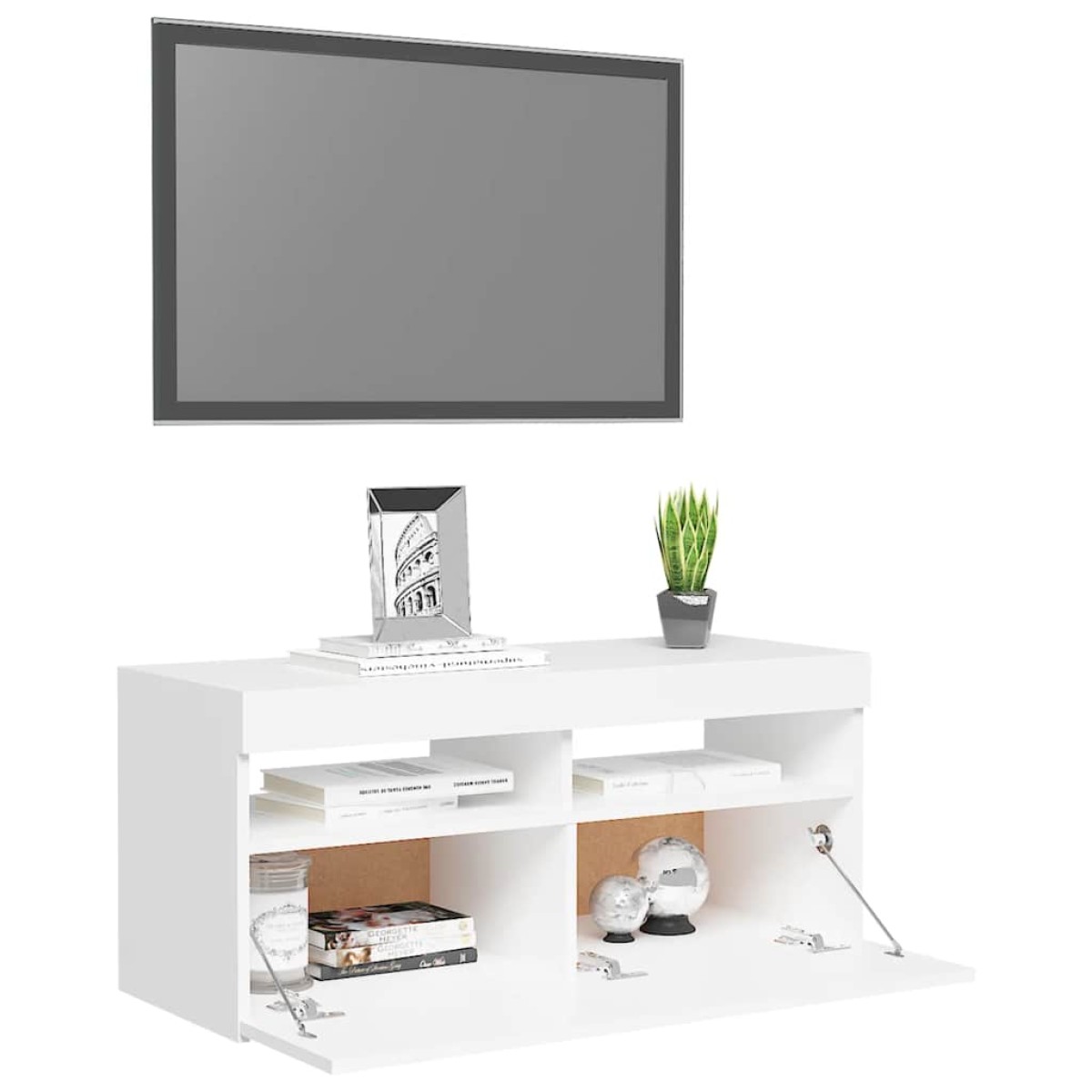 vidaXL Έπιπλο Τηλεόρασης με LED Λευκό 90 x 35 x 40 εκ.
