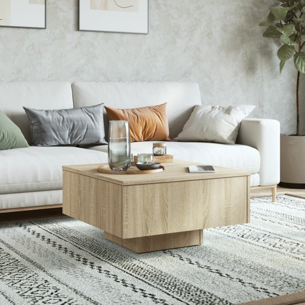 vidaXL Τραπεζάκι Σαλονιού Sonoma Δρυς 60 x 60 x 31,5 εκ. Μοριοσανίδα