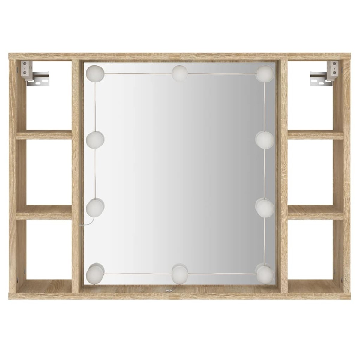 vidaXL Έπιπλο Καθρέπτη με LED Sonoma Δρυς 76 x 15 x 55 εκ.