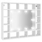 vidaXL Έπιπλο Καθρέπτη με LED Λευκό 91 x 15 x 76,5 εκ.