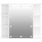 vidaXL Έπιπλο Καθρέπτη με LED Γυαλιστερό Λευκό 70 x 16,5 x 60 εκ.