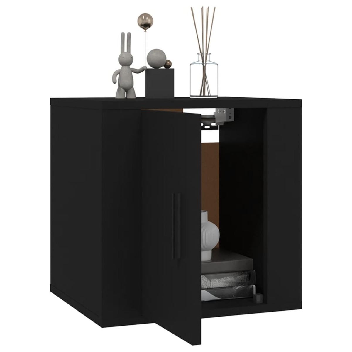 vidaXL Έπιπλο Τηλεόρασης Επιτοίχιο Μαύρο 40x34,5x40 εκ.