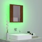 vidaXL Έπιπλο Καθρέφτη Μπάνιου LED Καφέ Δρυς 40x12x45 εκ. Επεξ. Ξύλο