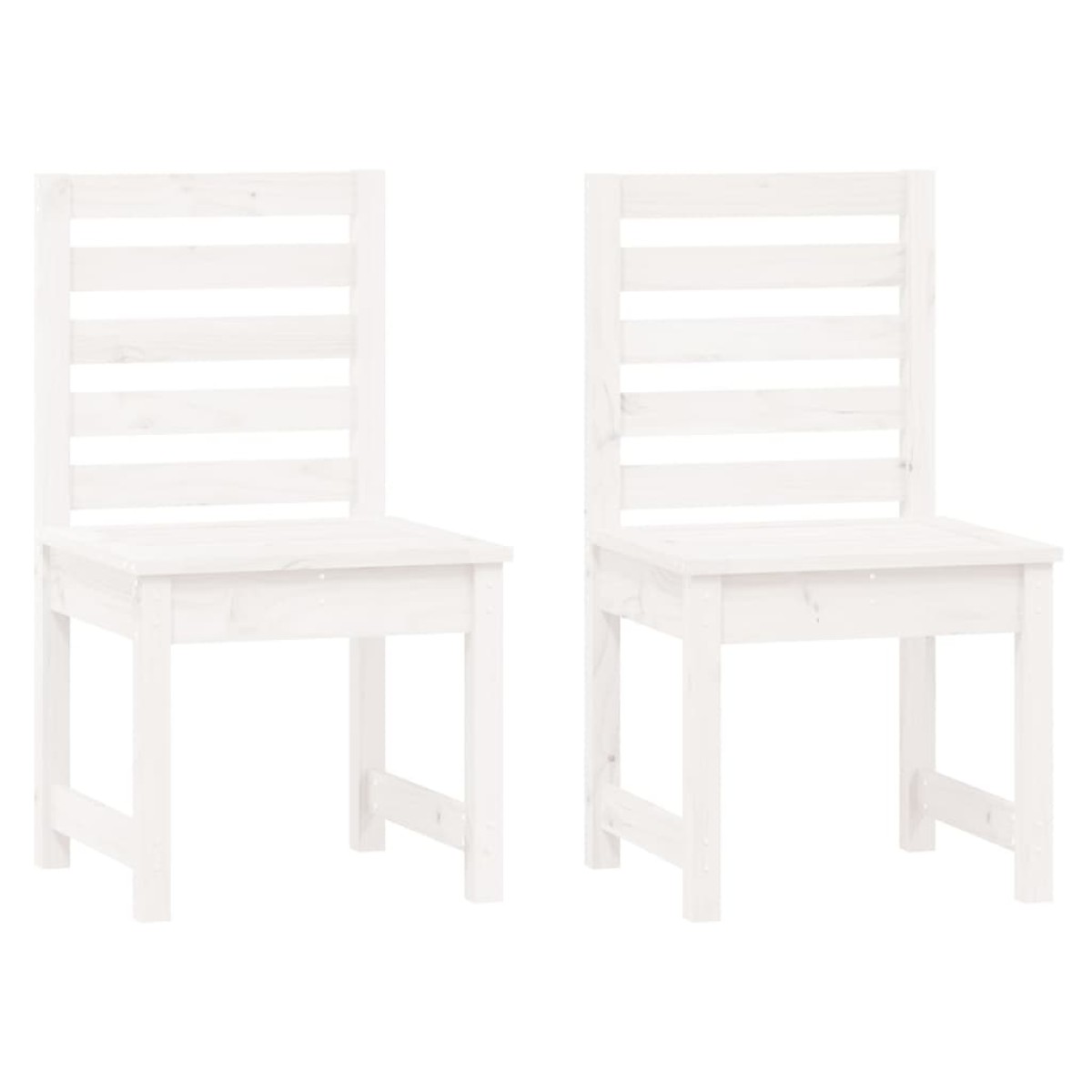 vidaXL Καρέκλες Κήπου 2 τεμ. Λευκές 40,5x48x91,5 εκ. Μασίφ Ξύλο Πεύκου