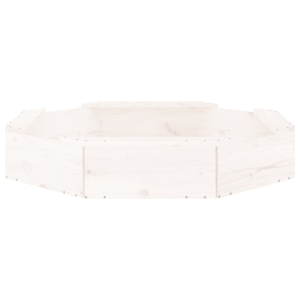 vidaXL Αμμοδόχος με Καθίσματα Λευκή Οκτάγωνη από Μασίφ Ξύλο Πεύκου