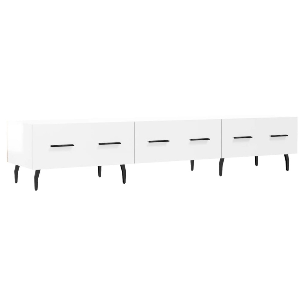 vidaXL Έπιπλο Τηλεόρασης Γυαλ. Λευκό 150x36x30 εκ. Επεξεργασμένο Ξύλο