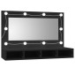 vidaXL Έπιπλο Καθρέφτη με LED Μαύρο 90 x 31,5 x 62 εκ.