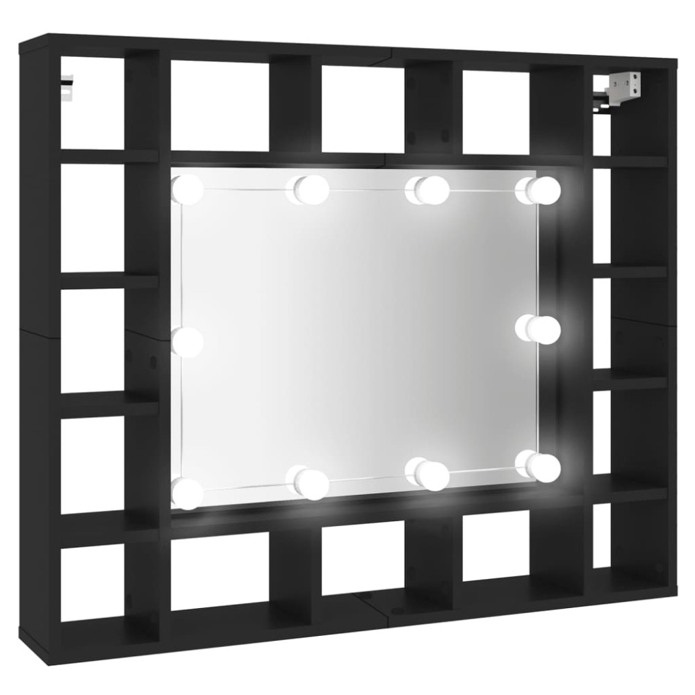 vidaXL Έπιπλο Καθρέπτη LED Μαύρο 91 x 15 x 76,5 εκ.