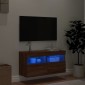 vidaXL Έπιπλο Τοίχου Τηλεόρασης με LED Καφέ Δρυς 80x30x40 εκ.