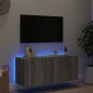 vidaXL Έπιπλο Τοίχου Τηλεόρασης με LED Γκρι Sonoma 100x35x41 εκ.