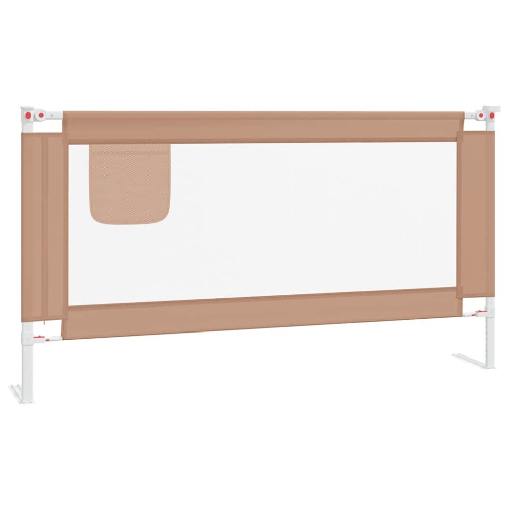vidaXL Μπάρα Κρεβατιού Προστατευτική Taupe 160 x 25 εκ. Υφασμάτινη