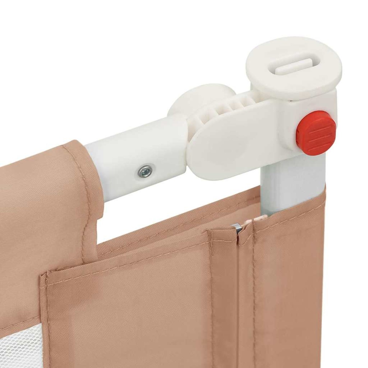 vidaXL Μπάρα Κρεβατιού Προστατευτική Taupe 180 x 25 εκ. Υφασμάτινη