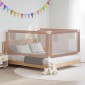vidaXL Μπάρα Κρεβατιού Προστατευτική Taupe 180 x 25 εκ. Υφασμάτινη