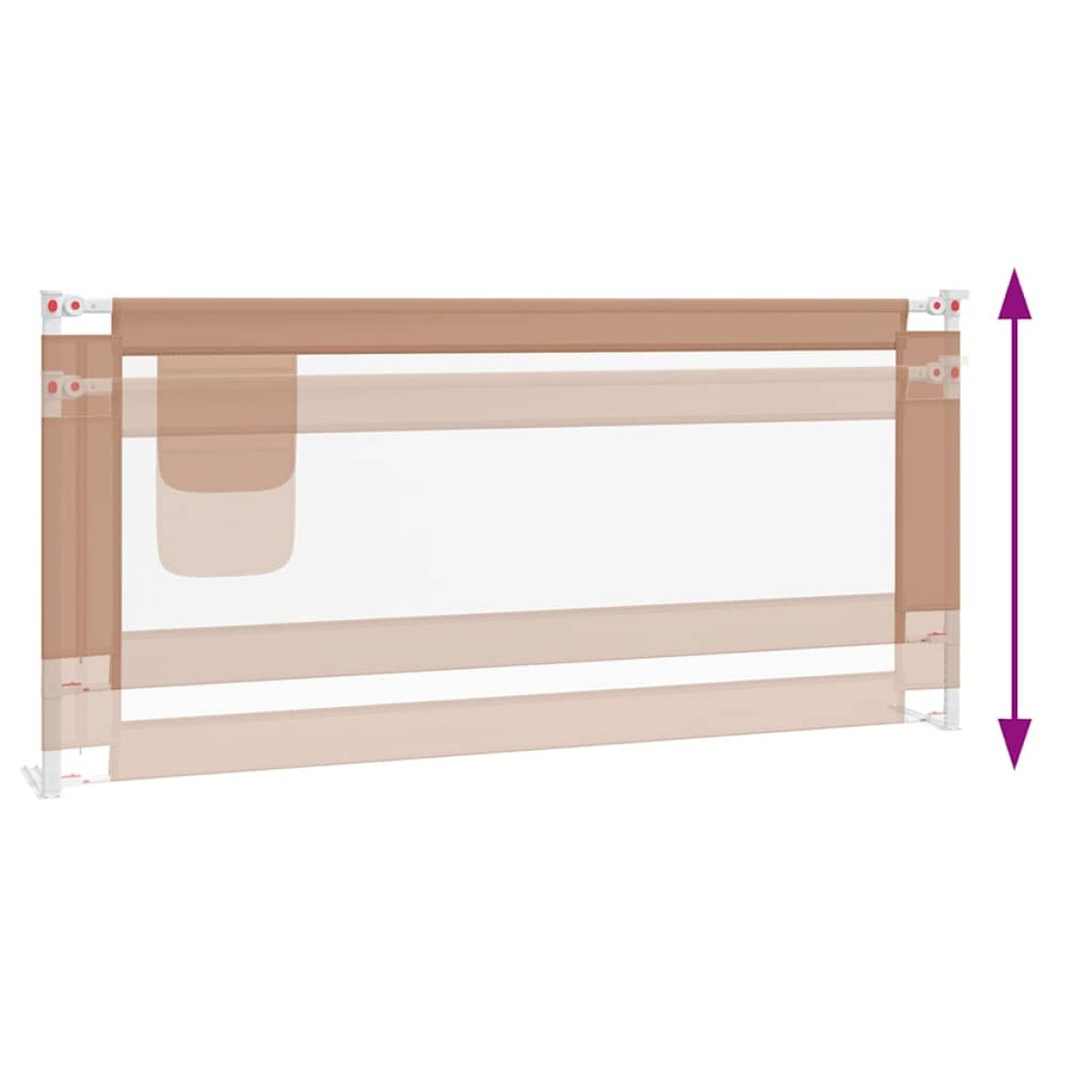 vidaXL Μπάρα Κρεβατιού Προστατευτική Taupe 200 x 25 εκ. Υφασμάτινη
