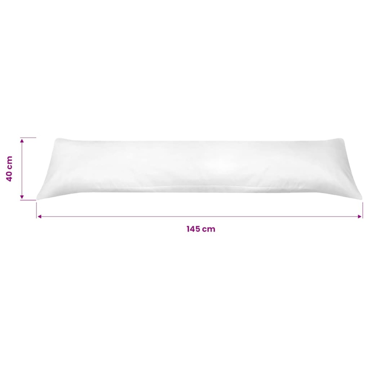 vidaXL Μαξιλάρι Σώματος Πλευρικό Λευκό 40 x 145 εκ.