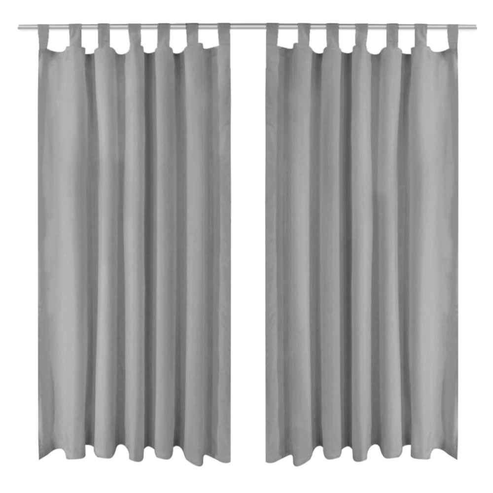 vidaXL Κουρτίνες με Θηλιές 2 τεμ. Γκρι 140 x 225 εκ. από Microsatin
