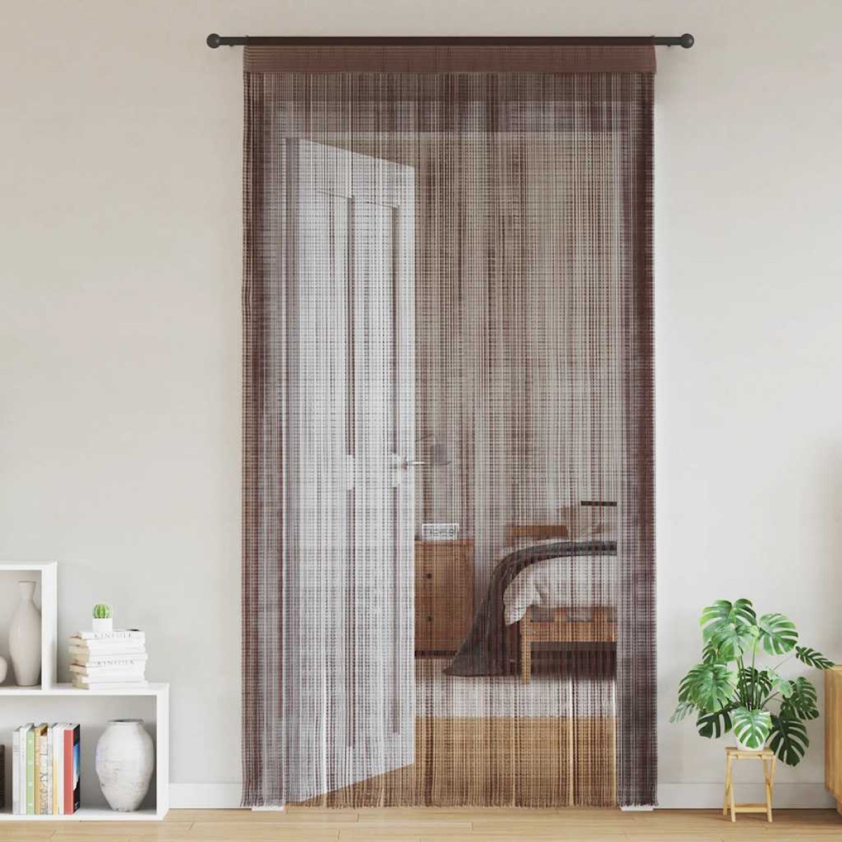 vidaXL Κουρτίνες με Κρόσσια 2 τεμ. Καφέ 140 x 250 εκ.