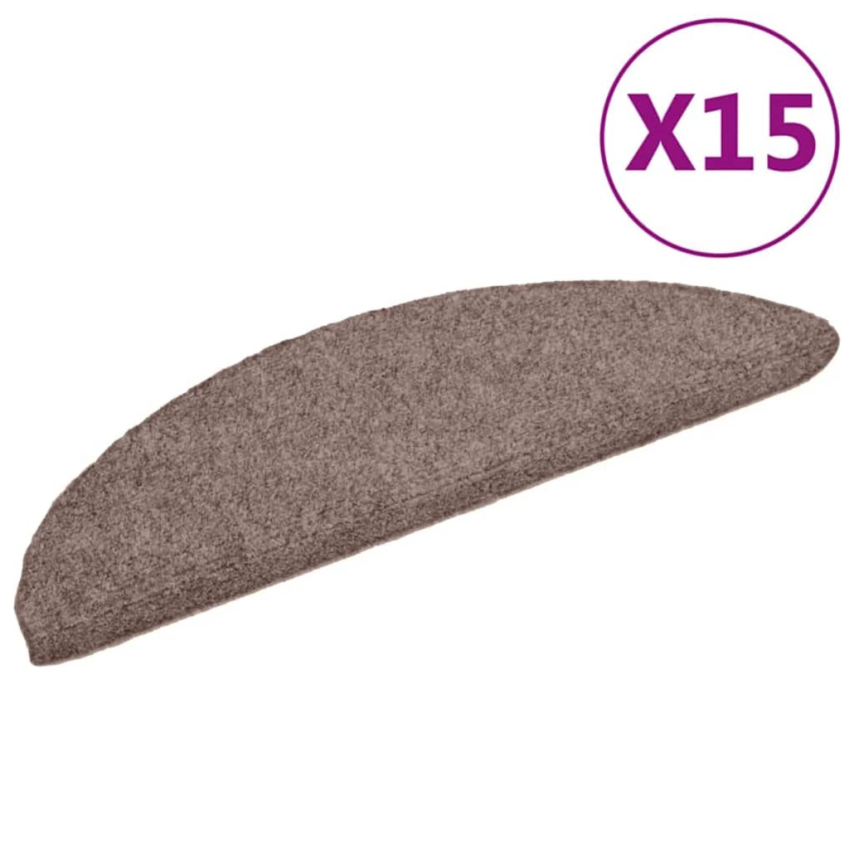 vidaXL Πατάκια Σκάλας Αυτοκόλλητα 15 τεμ. Καφέ 56x17x3εκ. Βελονιασμένο