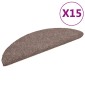 vidaXL Πατάκια Σκάλας Αυτοκόλλητα 15 τεμ. Καφέ 56x17x3εκ. Βελονιασμένο