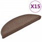 vidaXL Πατάκια Σκάλας 15 τεμ. Χρώμα Coffee Brown 56 x 17 x 3 εκ.