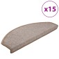 vidaXL Πατάκια Σκάλας 15 τεμ. Ανοιχτό Καφέ 65 x 24 x 4 εκ.