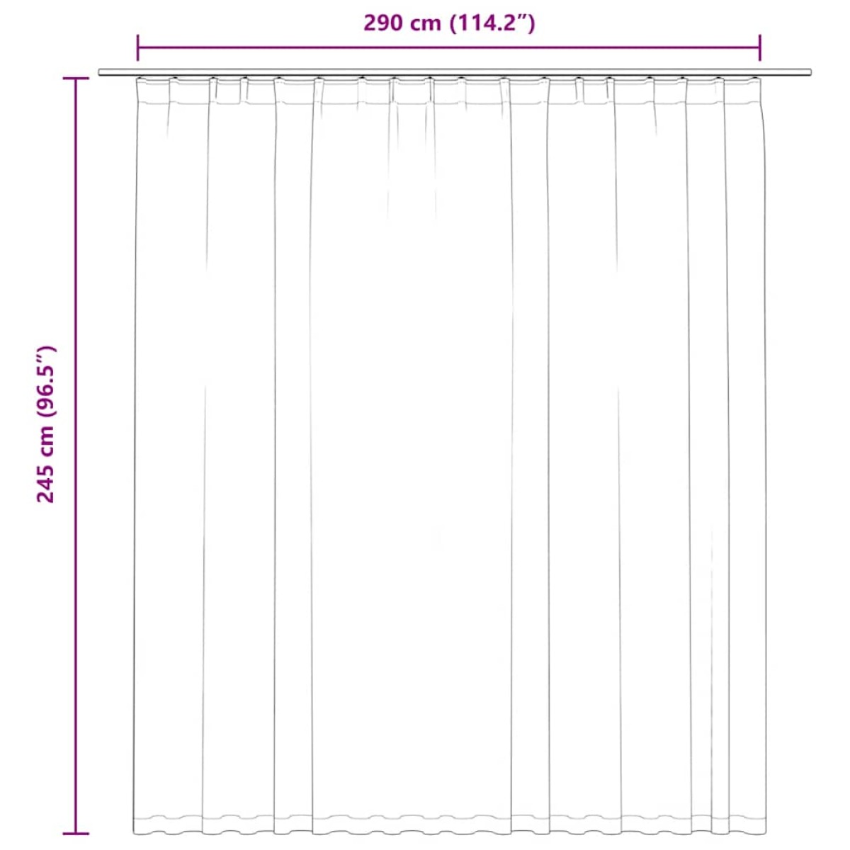 vidaXL Κουρτίνα Συσκότισης με Γάντζους Μαύρη 290 x 245 εκ.