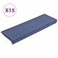 vidaXL Πατάκια Σκάλας Μοκέτα 15 τεμ. Μπλε 65x21x4 εκ.