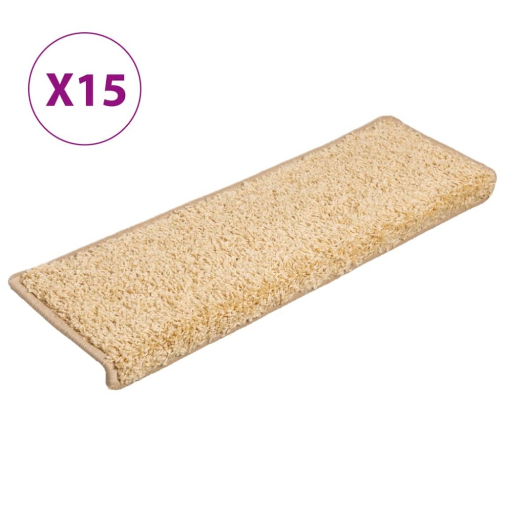 vidaXL Πατάκια Σκαλιών 15 τεμ. Λευκό 65x21x4 εκ. με Ορθογώνια Άκρη
