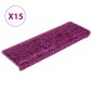 vidaXL Πατάκια Σκάλας Μοκέτα 15 τεμ. Βιολετί 65x21x4 εκ.