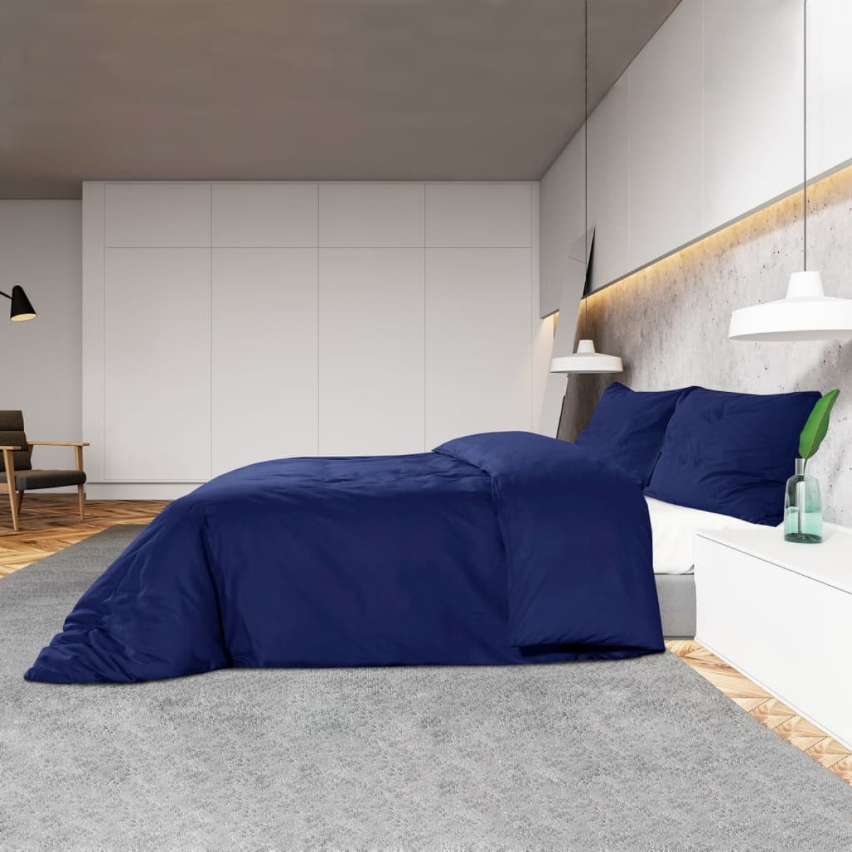vidaXL Σετ Παπλωματοθήκης Μπλε 240x220 εκ. Ελαφρύ Ύφασμα Μικροϊνών