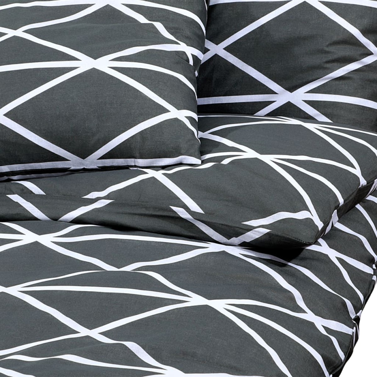 Σετ Παπλωματοθήκη vidaXL Γκρι 155x220 cm Βαμβακερό