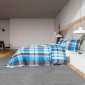 Σετ Παπλωματοθήκη vidaXL Μπλε και Γκρι 135x200 cm Βαμβακερό
