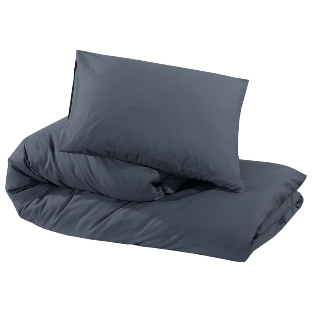 vidaXL Σετ Παπλωματοθήκης Ανθρακί 155x220 εκ. Βαμβακερό
