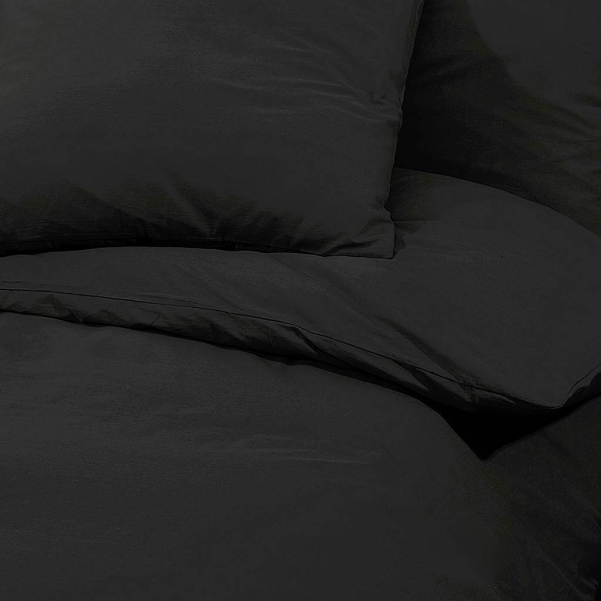vidaXL Σετ Παπλωματοθήκης Μαύρο 200 x 220 εκ. Βαμβακερό