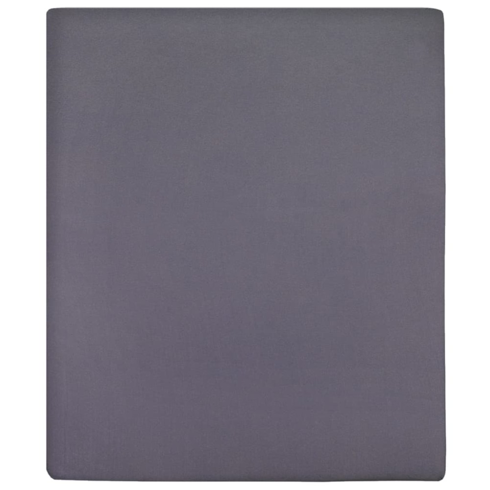vidaXL Σεντόνι Με Λάστιχο Ανθρακί 160x200 εκ. Βαμβακερό Ζέρσεϊ